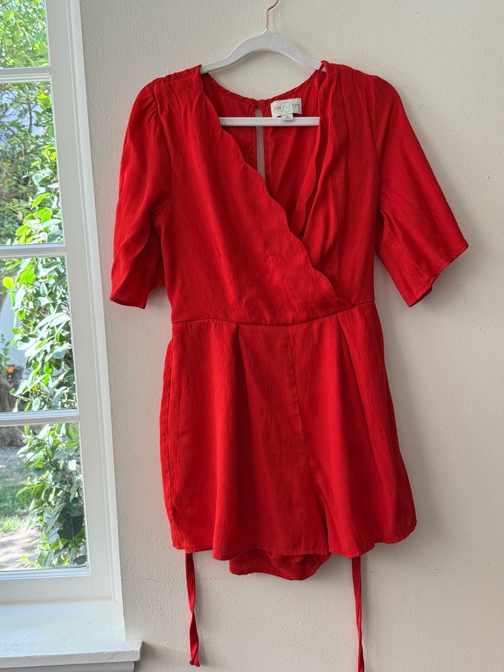 Red Wrap Romper Jumpsuit - Brand: Unknown